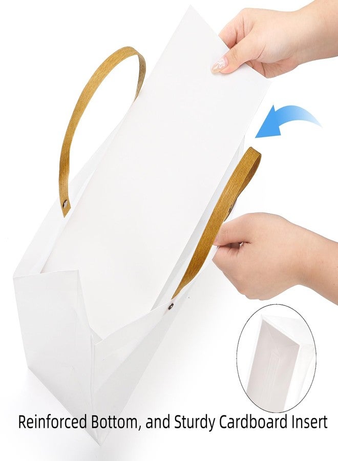 Cididu 30 Pcs Clear Plastic Gift Bags with Handles, 12.5x5.5x9.8 inch Large Tote Bags with Cardboard Bottom, Reusable Shoppping Bags for Christmas, Wedding, Party, Birthday, Baby Shower, Boutique Packaging - Image 5